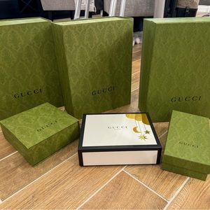 Lot of Authentic Gucci Large Gift Boxes (Empty)- Gucci Boxes and one Bag